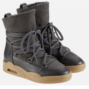FRAUENSCHUH RESORT SHEARLING BOOT Grey Elephant Color Size 11 Women's
